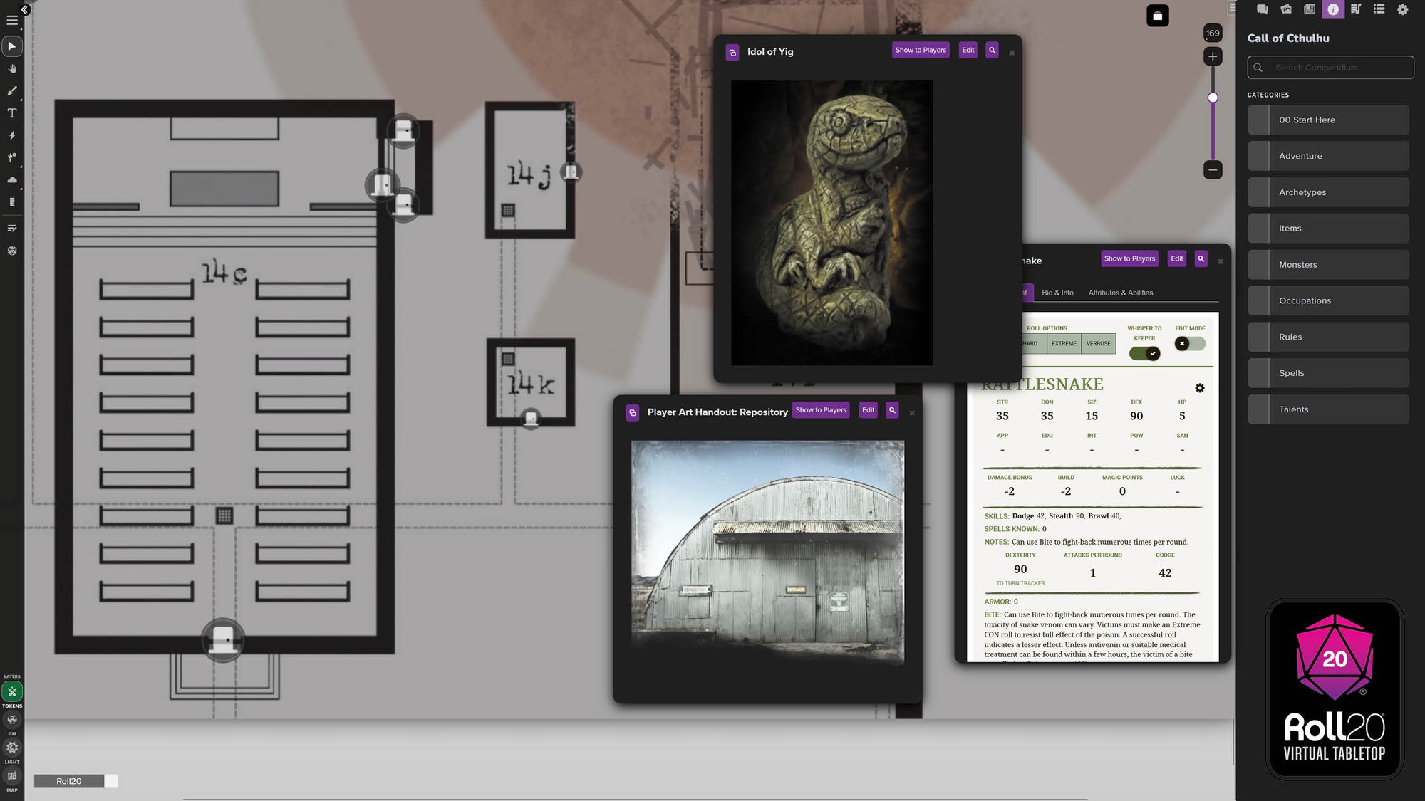 Roll20 VTT Screenshot
