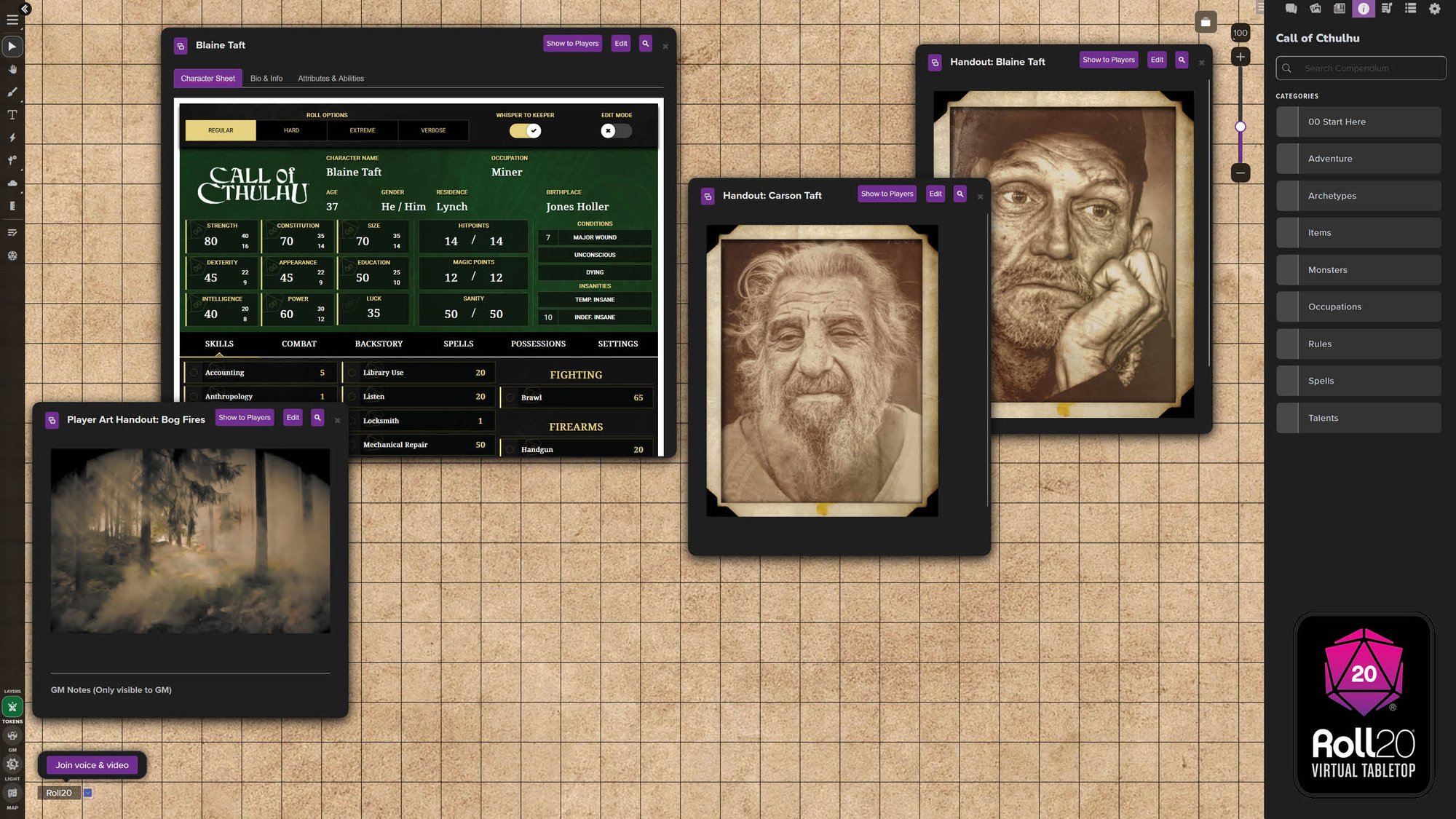 Roll20 VTT Screenshot